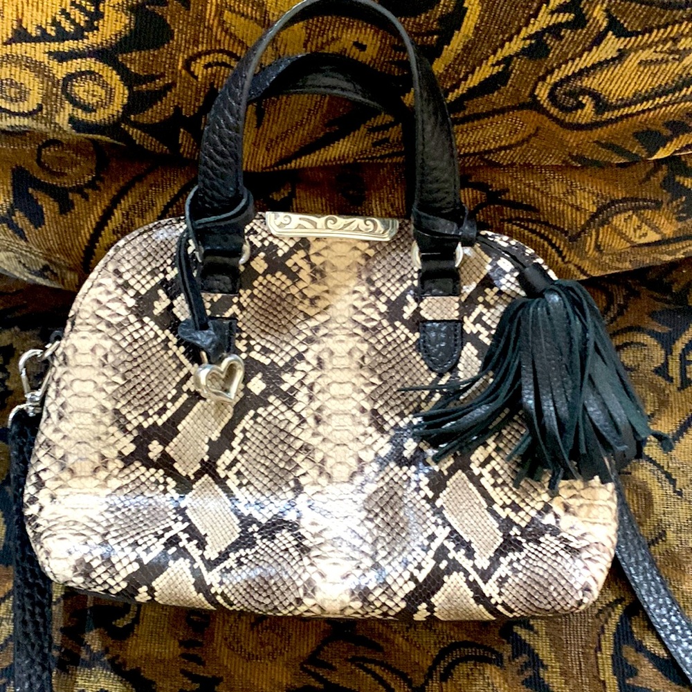 Brighton crossbody snake print bag